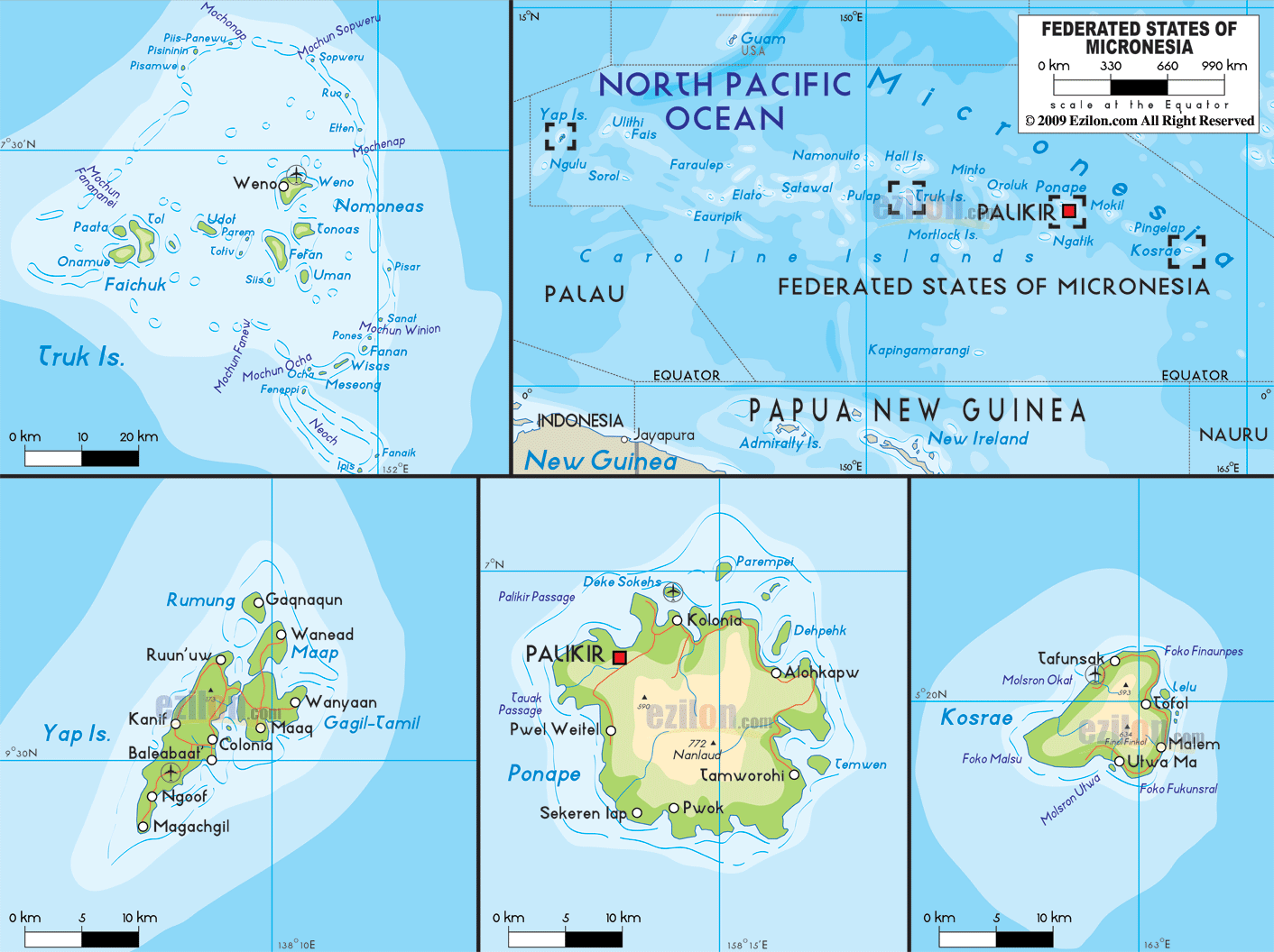 micronesie Iles carte